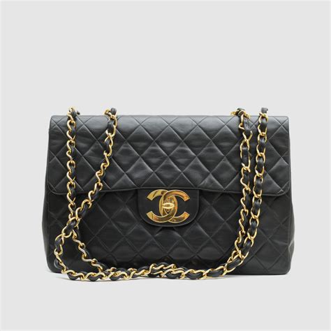 Chanel Large Classic Flap Bag. Black/Burgundy 